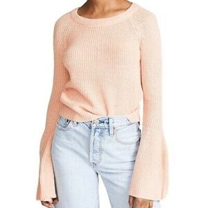 Blush Bell Sleeved Cropped Sweater